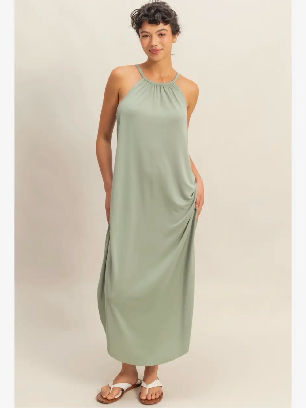Sage Halter Maxi Dress - Women